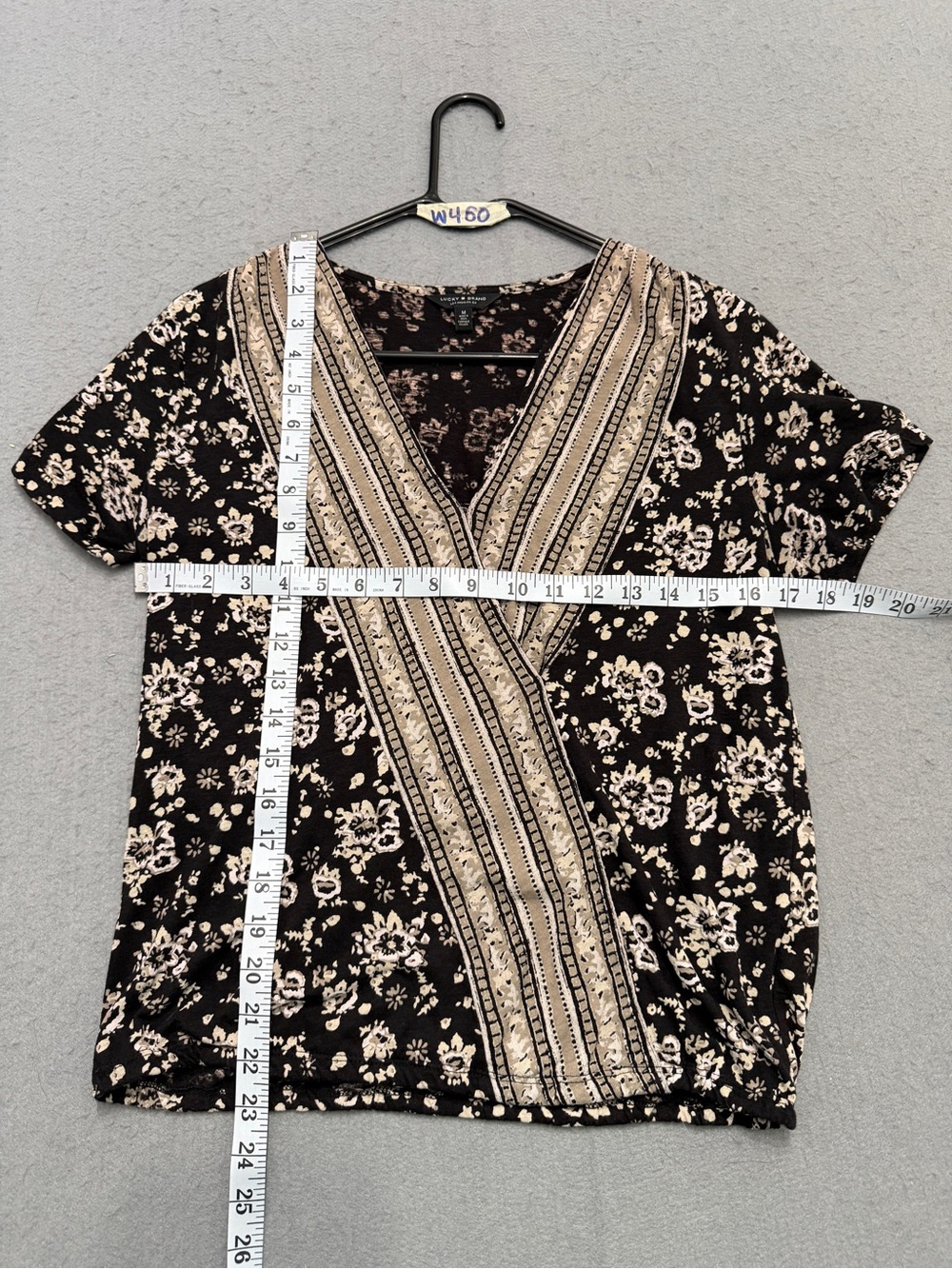 Women’s Lucky Brand Boho Floral Surplice Top Medium - Picture 3 of 4